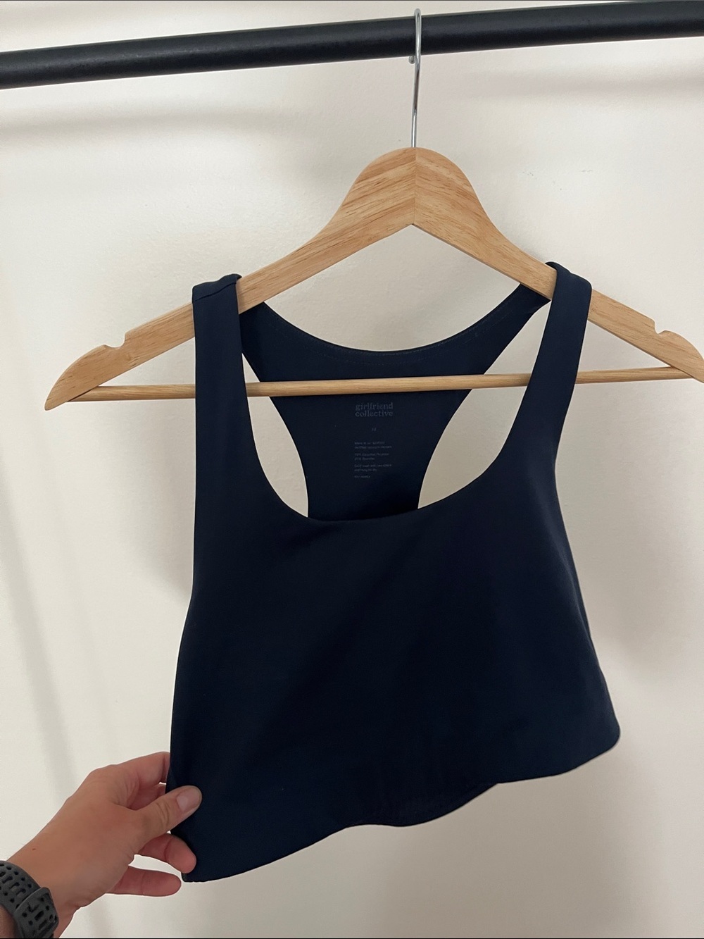 Girlfriend Collective Paloma Bra - Navy Blue Size Medium - Picture 3 of 4